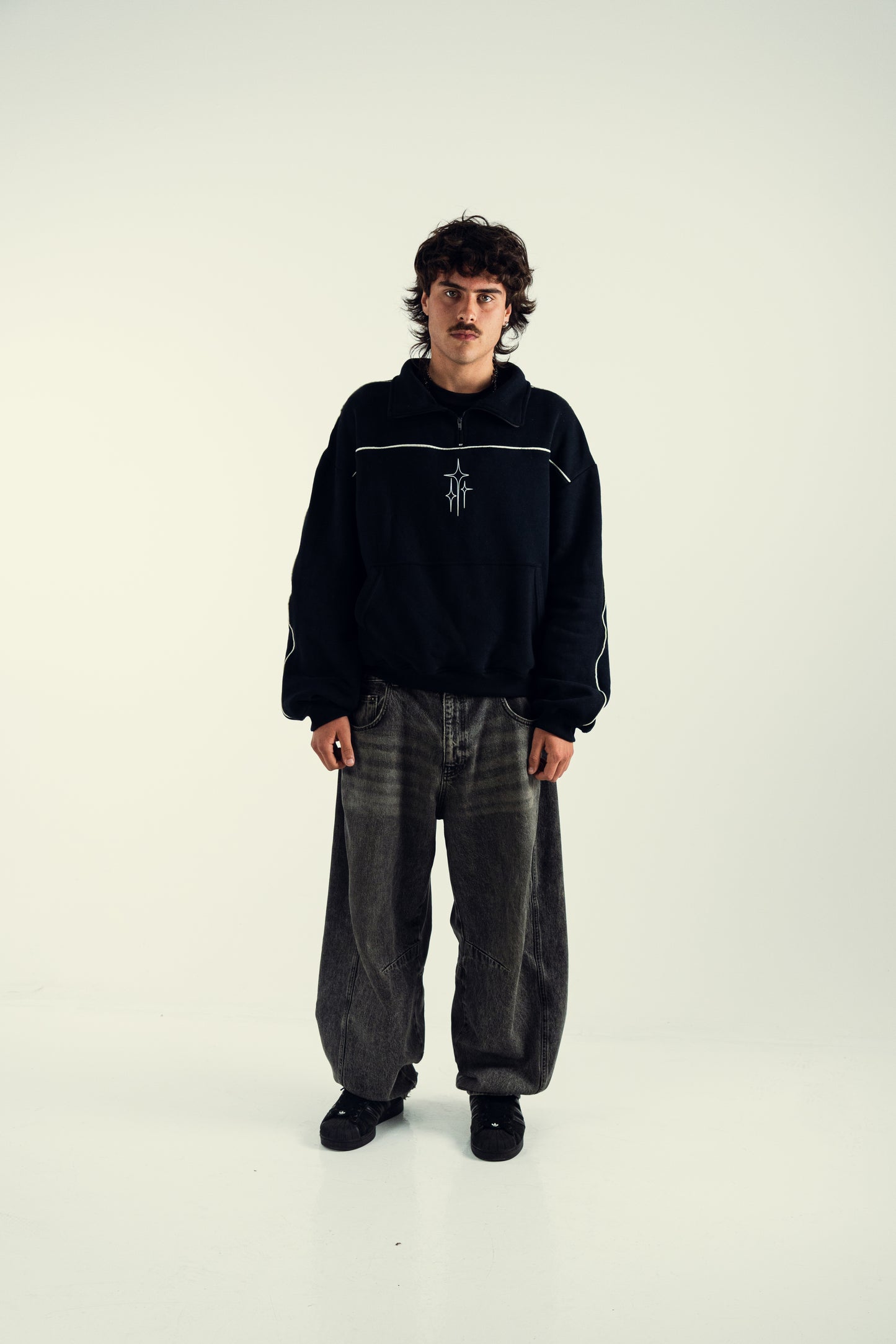 Half Zip Hoodie | Negro