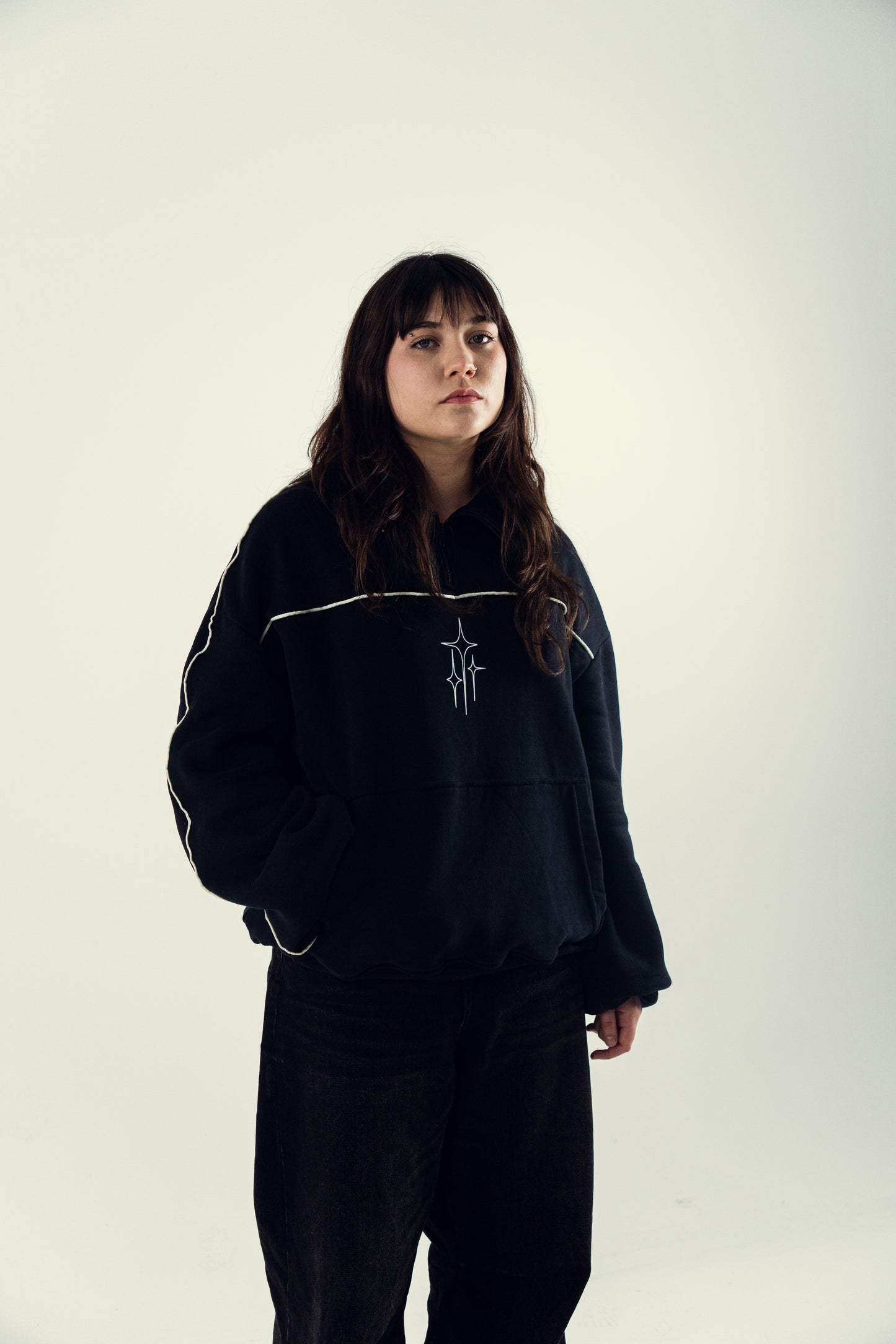 Half Zip Hoodie | Negro