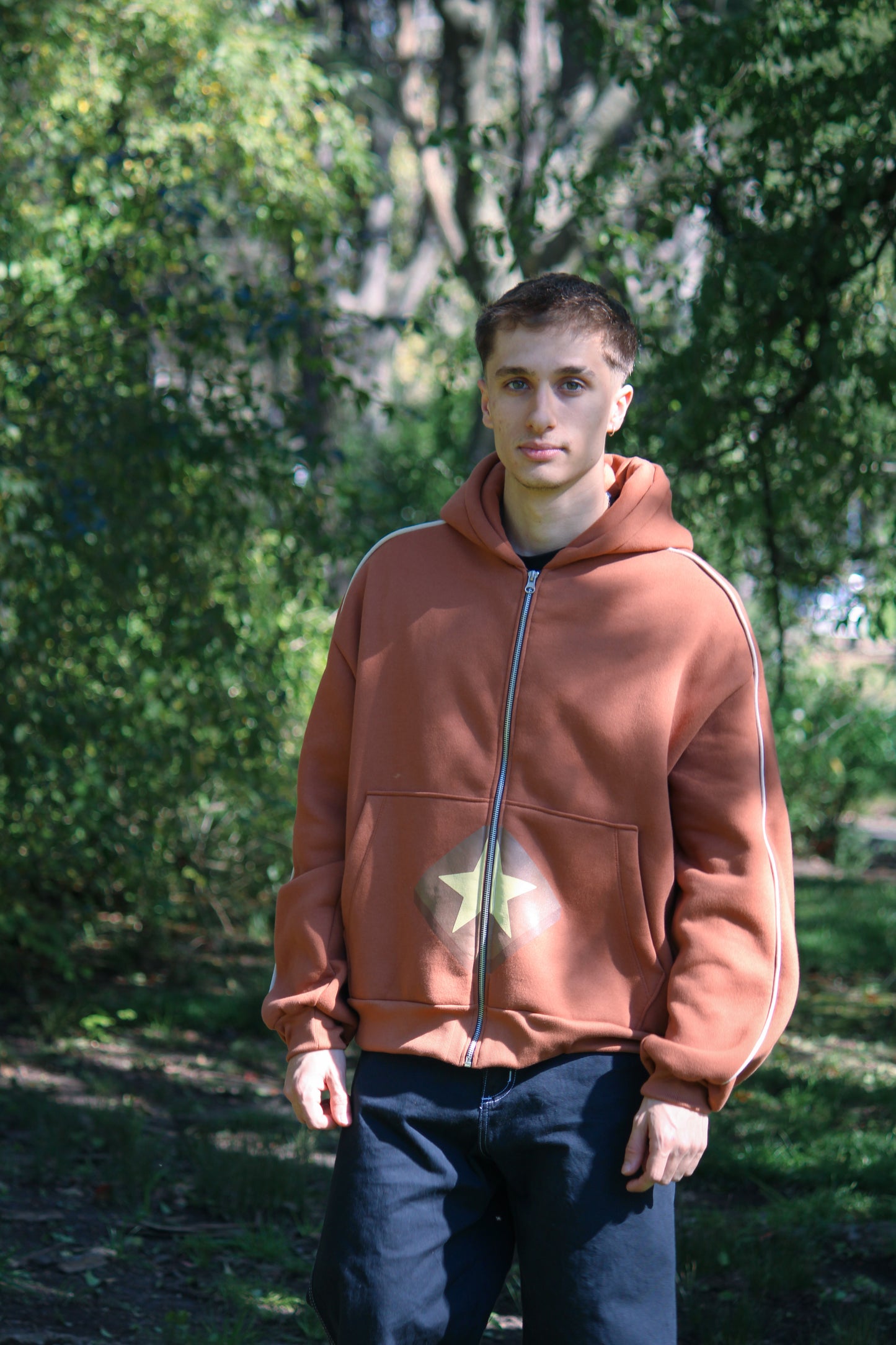 Zip Hoodie | Marron